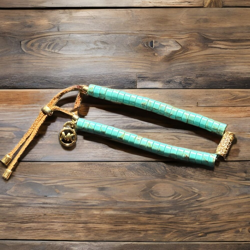 Michael Kors Turquoise Beaded Bracelet – Adjustable